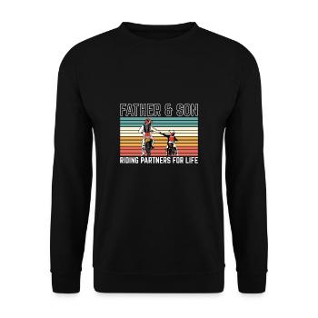 Père & Fils Partenaires de conduite Pour la vie Motocross - Sweat-shirt Unisexe - noir - Devant - Alina (178cm) & Michal (187cm)