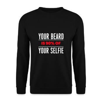 Votre barbe représente 90% de votre chemise selfie - Sweat-shirt Unisexe - noir - Devant - Alina (178cm) & Michal (187cm)
