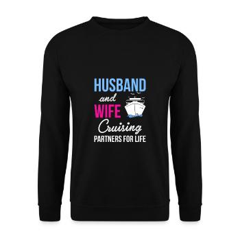 Mari & Femme Partenaires de Croisière Pour La Vie Chemise - Sweat-shirt Unisexe - noir - Devant - Alina (178cm) & Michal (187cm)