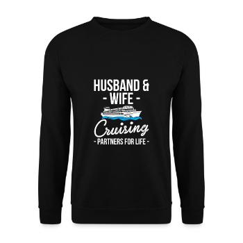 Mari & Femme Partenaires de Croisière Pour La Vie Chemise - Sweat-shirt Unisexe - noir - Devant - Alina (178cm) & Michal (187cm)