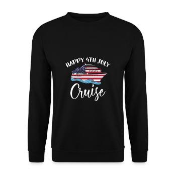 Happy 4th July Cruise Shirt Amerika USA Fahne - Unisex Pullover - Schwarz - Vorne - Alina (178cm) & Michal (187cm)