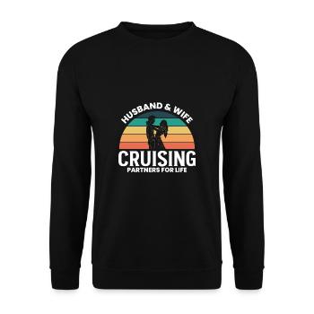 Mari & Femme Partenaires de Croisière Pour La Vie Chemise - Sweat-shirt Unisexe - noir - Devant - Alina (178cm) & Michal (187cm)