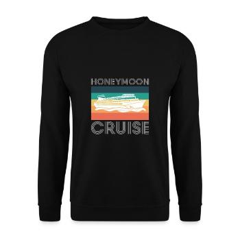 Vintage Retro Honeymoon Cruise Shirt - Unisex Pullover - Schwarz - Vorne - Alina (178cm) & Michal (187cm)