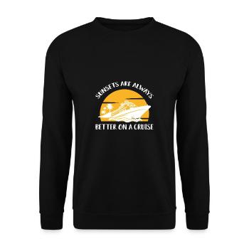 Sunsets Are Always Better On A Cruise Shirt - Unisex Sweatshirt - black - Front - Alina (178cm) & Michal (187cm)