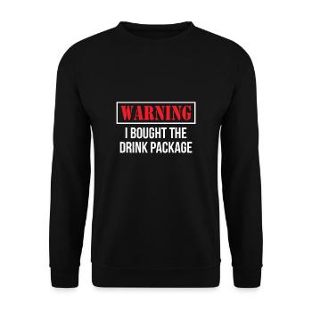 Avertissement J’ai acheté la chemise du paquet de boissons - Sweat-shirt Unisexe - noir - Devant - Alina (178cm) & Michal (187cm)