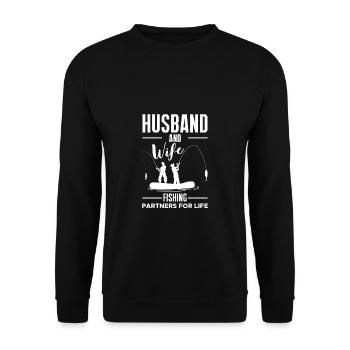 Husband And Wife Fishing Partners For Life - Unisex Sweatshirt - black - Front - Alina (178cm) & Michal (187cm)
