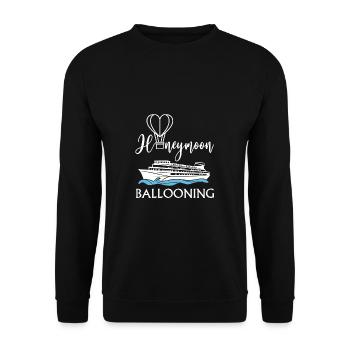 Honeymoon Ballooning Shirt Geschenk Kreuzfahrt - Unisex Pullover - Schwarz - Vorne - Alina (178cm) & Michal (187cm)