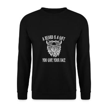 A Beard Is A Gift You Give Your Face - Unisex Sweatshirt - black - Front - Alina (178cm) & Michal (187cm)