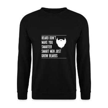 La barbe ne vous rend pas plus intelligents Les hommes intelligents grandissent - Sweat-shirt Unisexe - noir - Devant - Alina (178cm) & Michal (187cm)