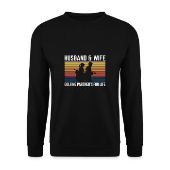 Husband & Wife Golfing Partners For Life - Unisex Sweatshirt - black - Front - Alina (178cm) & Michal (187cm)