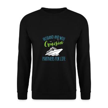 Mari & Femme Partenaires de Croisière Pour La Vie Chemise - Sweat-shirt Unisexe - noir - Devant - Alina (178cm) & Michal (187cm)