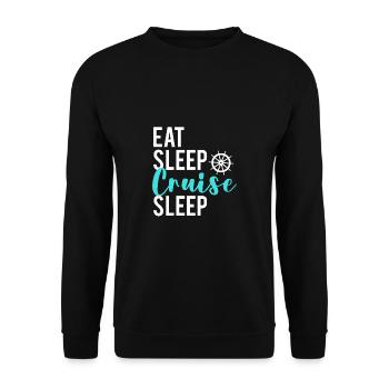 Eat Sleep Cruise Sleep Chemise Cadeau - Sweat-shirt Unisexe - noir - Devant - Alina (178cm) & Michal (187cm)