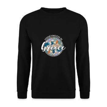 Honeymoon Honeymoon Holiday Shirt Greece - Unisex Sweatshirt - black - Front - Alina (178cm) & Michal (187cm)