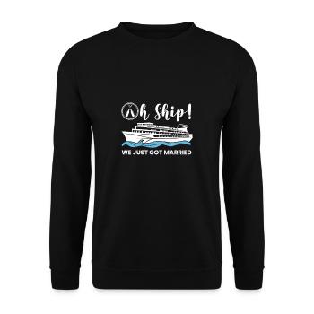 Oh Ship We Just Got Married Shirt - Unisex Sweatshirt - black - Front - Alina (178cm) & Michal (187cm)