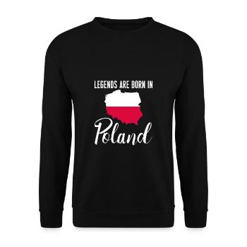 Legends Are Born In Poland Shirt Gift - Unisex Sweatshirt - black - Front - Alina (178cm) & Michal (187cm)