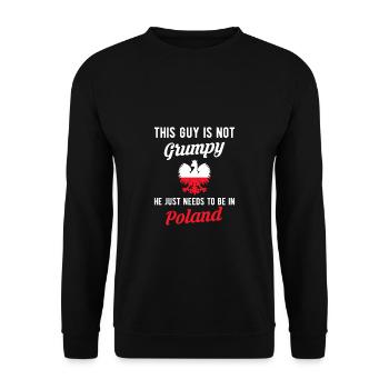 This Guy Is Not Grumpy He Just Need To Be In... - Unisex Sweatshirt - black - Front - Alina (178cm) & Michal (187cm)