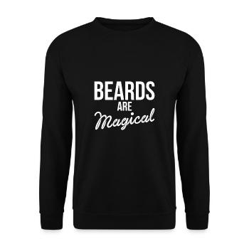 Beards Are Magical Shirt Geschenk - Unisex Pullover - Schwarz - Vorne - Alina (178cm) & Michal (187cm)