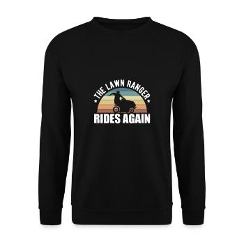 Le Lawn Ranger roule à nouveau Vintage Retro Gardener - Sweat-shirt Unisexe - noir - Devant - Alina (178cm) & Michal (187cm)