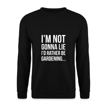 En allant mentir, je préférerais être une chemise de jardinage - Sweat-shirt Unisexe - noir - Devant - Alina (178cm) & Michal (187cm)