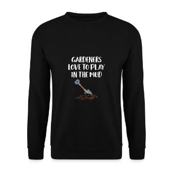 Les jardiniers adorent jouer dans le jardinier de boue - Sweat-shirt Unisexe - noir - Devant - Alina (178cm) & Michal (187cm)