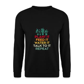 Planter il se nourrit d’eau Il lui parle Répéter - Sweat-shirt Unisexe - noir - Devant - Alina (178cm) & Michal (187cm)