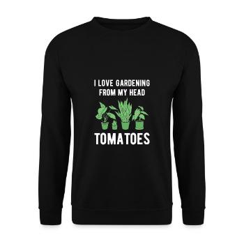 J’adore jardiner de ma tête Tomates - Sweat-shirt Unisexe - noir - Devant - Alina (178cm) & Michal (187cm)
