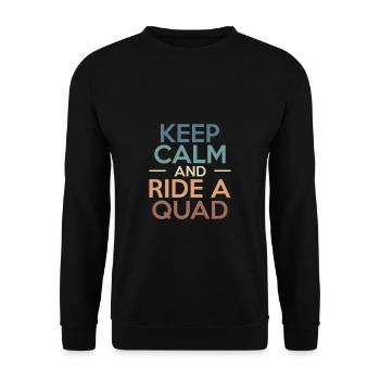 Restez calme et portez un cadeau de quad - Sweat-shirt Unisexe - noir - Devant - Alina (178cm) & Michal (187cm)