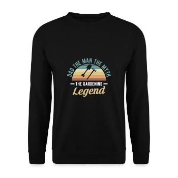 Dad The Man The Myth The Gardening Legend - Unisex Pullover - Schwarz - Vorne - Alina (178cm) & Michal (187cm)