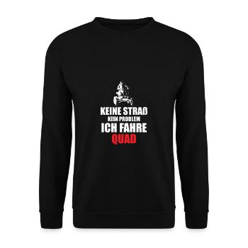 Quad Fahrer Shirt Geschenk - Unisex Pullover - Schwarz - Vorne - Alina (178cm) & Michal (187cm)