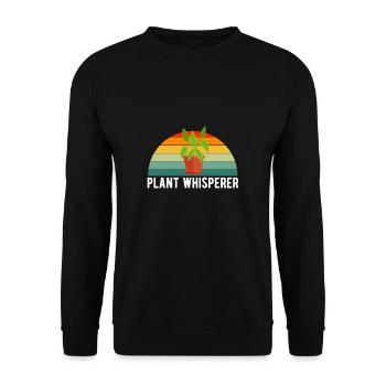 Plant Whisperer Shirt Gift Vintage Retro - Unisex Sweatshirt - black - Front - Alina (178cm) & Michal (187cm)