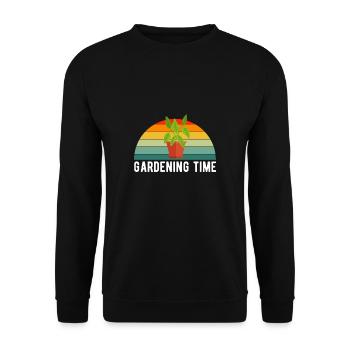 Gardening Time Vintage Retro Gardener Shirt - Sweat-shirt Unisexe - noir - Devant - Alina (178cm) & Michal (187cm)