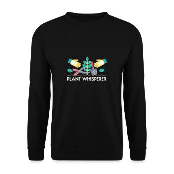 Plant Whisperer Shirt Gift Vintage Retro - Unisex Sweatshirt - black - Front - Alina (178cm) & Michal (187cm)