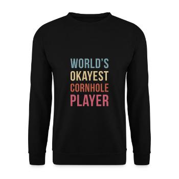 Cadeau de maillot de joueur Cornhole le plus correct du monde - Sweat-shirt Unisexe - noir - Devant - Alina (178cm) & Michal (187cm)