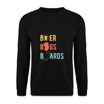 Beer Bags Boards Shirt Cornhole Gift - Unisex Sweatshirt - black - Front - Alina (178cm) & Michal (187cm)