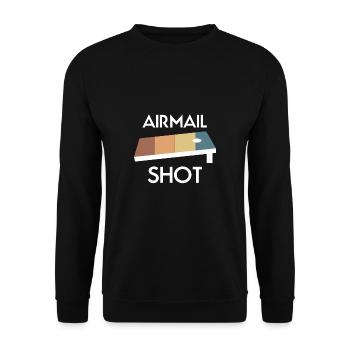 Airmail Shot Gift Cornhole Shirt - Unisex Sweatshirt - black - Front - Alina (178cm) & Michal (187cm)