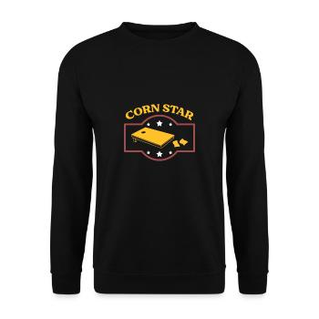 Corn Star Shirt Gift Cornhole - Unisex Sweatshirt - black - Front - Alina (178cm) & Michal (187cm)