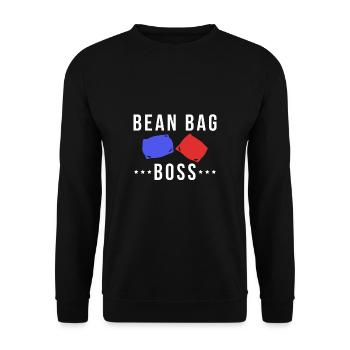 Bean Bag Boss Shirt Geschenk Cornhole - Unisex Pullover - Schwarz - Vorne - Alina (178cm) & Michal (187cm)