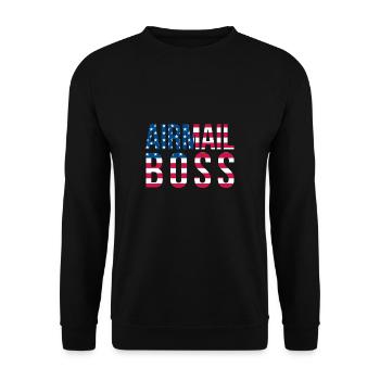 Airmaill Boss USA Flag America Flag Cadeau - Sweat-shirt Unisexe - noir - Devant - Alina (178cm) & Michal (187cm)