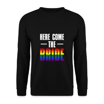 Voici la chemise cadeau LGBT de la mariée - Sweat-shirt Unisexe - noir - Devant - Alina (178cm) & Michal (187cm)
