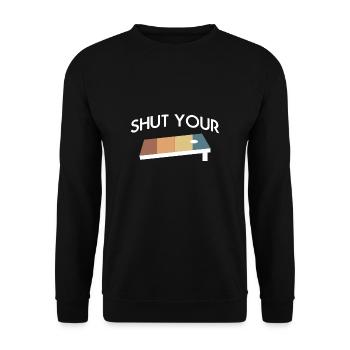 Vintage Retro Shut You Cornhole Shirt Cadeau - Sweat-shirt Unisexe - noir - Devant - Alina (178cm) & Michal (187cm)