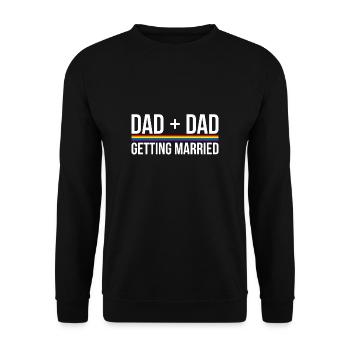 Papa + Papa Se marier Officiant Cadeau De Chemise - Sweat-shirt Unisexe - noir - Devant - Alina (178cm) & Michal (187cm)