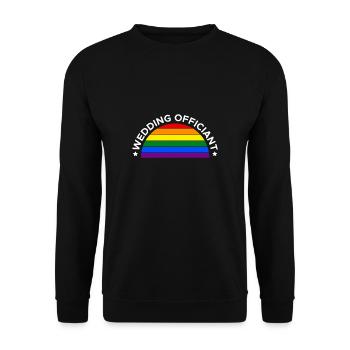 Wedding Officiant LGBT Shirt Gift - Unisex Sweatshirt - black - Front - Alina (178cm) & Michal (187cm)