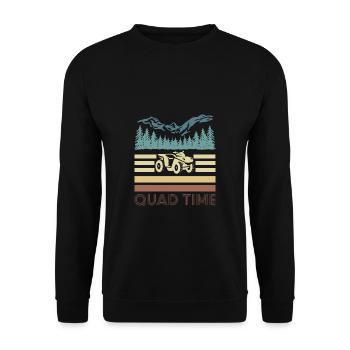 Vintage Retro Quad Time Shirt Gift - Unisex Sweatshirt - black - Front - Alina (178cm) & Michal (187cm)