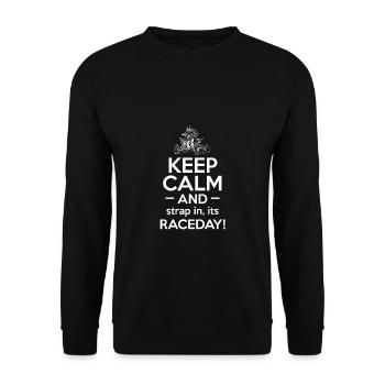 Keep Calm And Strap In It's Raceday! Quad Driver - Unisex Sweatshirt - black - Front - Alina (178cm) & Michal (187cm)