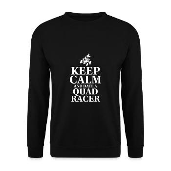 Restez calme et sortez avec un cadeau de chemise Quad Racer - Sweat-shirt Unisexe - noir - Devant - Alina (178cm) & Michal (187cm)