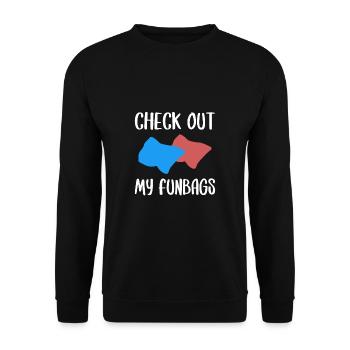 Check Out My Funbags Shirt Gift Cornhole - Unisex Sweatshirt - black - Front - Alina (178cm) & Michal (187cm)
