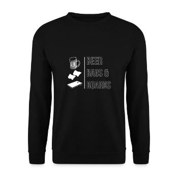 Beer Bags & Boards Shirt Gift - Unisex Sweatshirt - black - Front - Alina (178cm) & Michal (187cm)