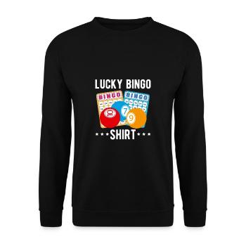 Lucky Bingo Shirt Geschenk - Unisex Pullover - Schwarz - Vorne - Alina (178cm) & Michal (187cm)