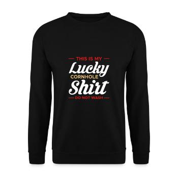 C’est ma chemise Lucky Cornhole Ne pas laver - Sweat-shirt Unisexe - noir - Devant - Alina (178cm) & Michal (187cm)