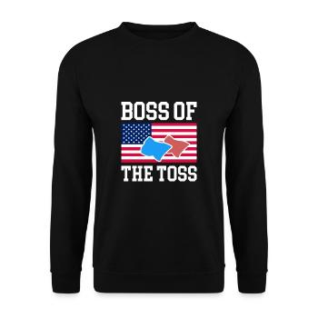 Boss Of The Toss America USA Flag Shirt - Unisex Sweatshirt - black - Front - Alina (178cm) & Michal (187cm)